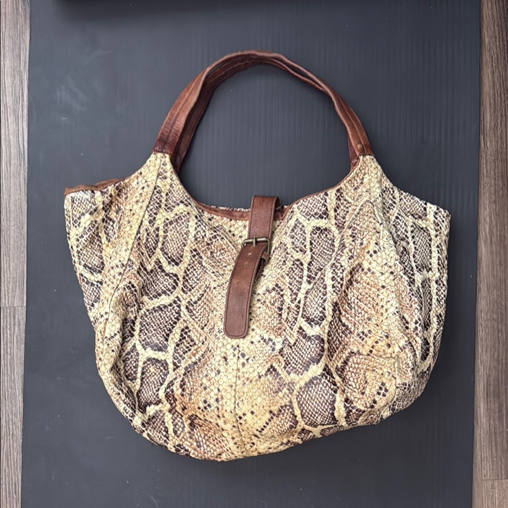 Langellotti Python Leather Shoulder Bag - image 1